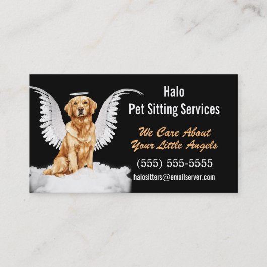 Carte De Visite Angel Chat et Chien Services de pose pour animaux  (Devant)