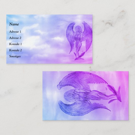 Carte De Visite Angel en style tatouage (Devant / Derrière)