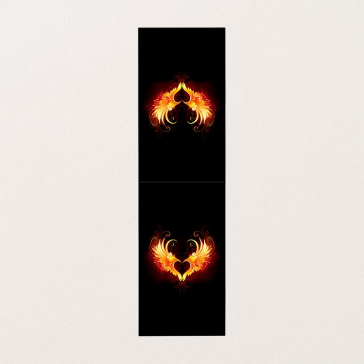 Carte De Visite Angel Fire Heart with Wings (Extérieur déplié)