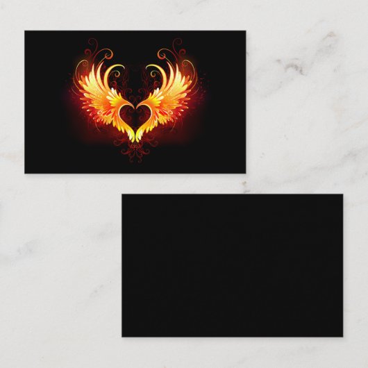 Carte De Visite Angel Fire Heart with Wings (Devant / Derrière)