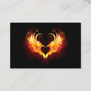 Carte De Visite Angel Fire Heart with Wings