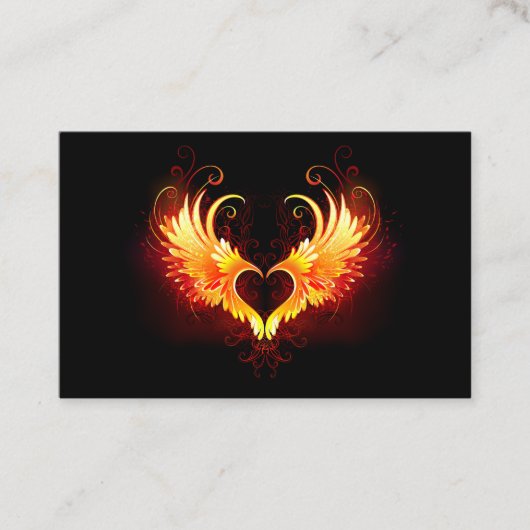 Carte De Visite Angel Fire Heart with Wings (Devant)