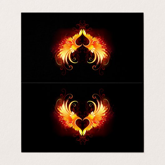 Carte De Visite Angel Fire Heart with Wings (Extérieur déplié)