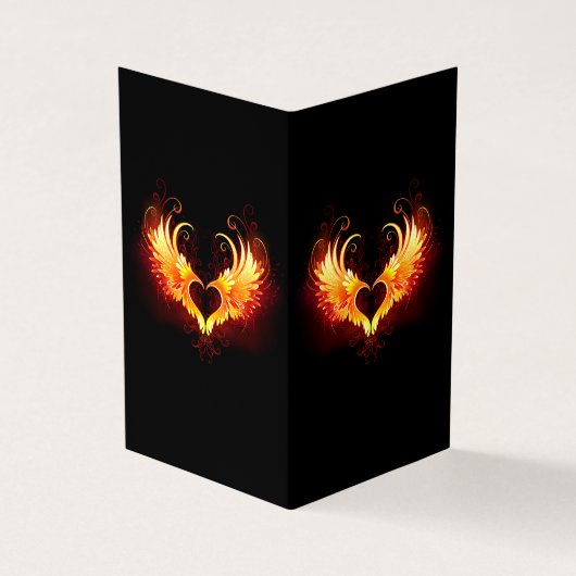 Carte De Visite Angel Fire Heart with Wings (Extérieur)