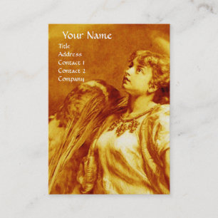 Carte De Visite ANGEL ROMANTIQUE EN Métal or BLANC JAUNE
