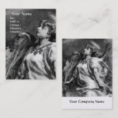 Carte De Visite ANGEL ROMANTIQUE EN Métal or BLANC NOIR (Devant / Derrière)