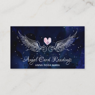 Carte De Visite *~* Angel Wings Starry Night Sky Crystal Heart