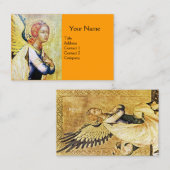 Carte De Visite ANGÉLE DE L'ANNONCE, Jaune d'or orange (Devant / Derrière)