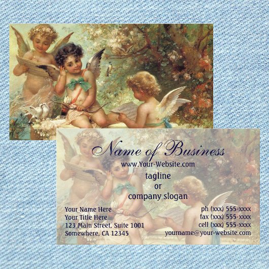 Carte De Visite Angels de musique victorienne par Hans Zatzka