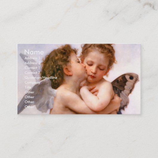 Carte De Visite Angels First Kiss, Bouguereau (Devant)