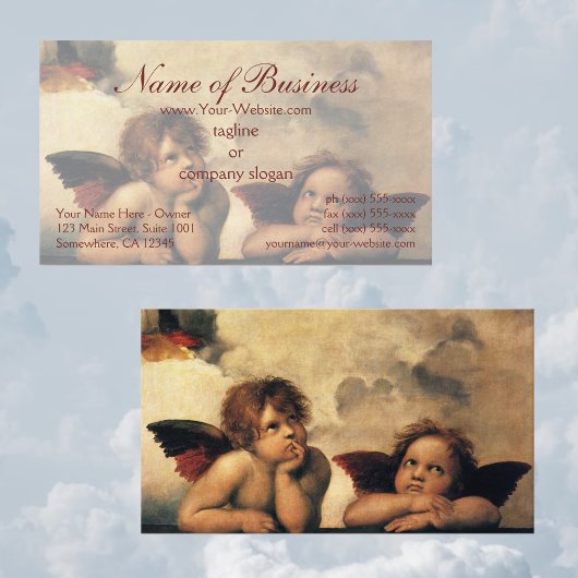 Carte De Visite Anges de la Madone Sixtine par Raphaël Raffaello