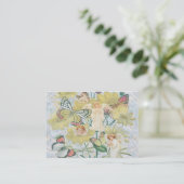Carte De Visite Anges, papillons et fleurs en jaune (Debout devant)