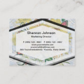 Carte De Visite Anges, papillons et fleurs en jaune (Dos)