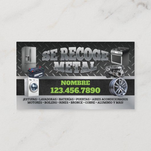 Carte de visite anglais-espagnol (Dos)