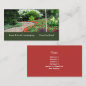 Carte de visite anglais Garden Lawn & Landscaping (Devant / Derrière)
