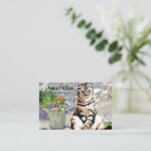 Carte de visite anglais mignon de coutume de chat (Debout devant)