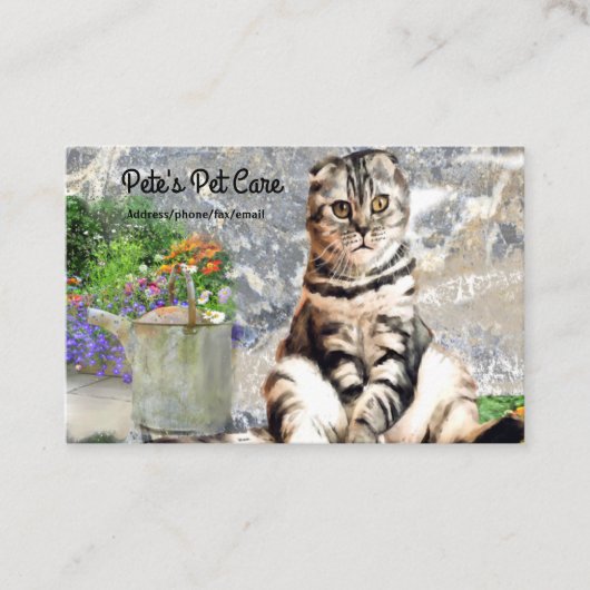 Carte de visite anglais mignon de coutume de chat (Devant)