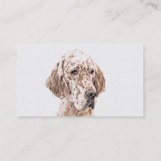 Carte De Visite Anglais Setter Orange Belton Peinture Chien Art (Dos)