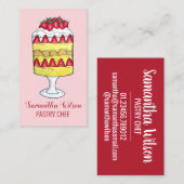 Carte De Visite Anglais Trifle Fruit Custsert Cuisine britannique (Devant / Derrière)