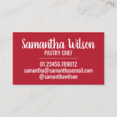 Carte De Visite Anglais Trifle Fruit Custsert Cuisine britannique (Dos)