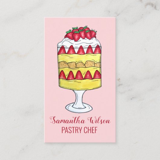 Carte De Visite Anglais Trifle Fruit Custsert Cuisine britannique (Devant)