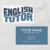 Carte de visite anglais Tutor (Devant / Derrière)