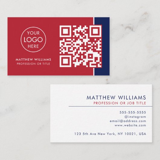 Carte De Visite Anglais Tutor Professional QR Code Logo Moderne (Devant / Derrière)