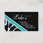 Carte De Visite Angle animal de bleu de salon de clou de zèbre de (Dos)