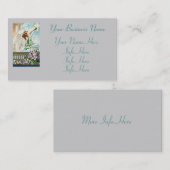 Carte De Visite Angle Avec Lily Et Trompette (Devant / Derrière)