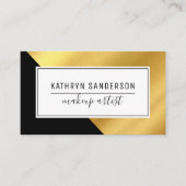 Carte De Visite ANGLE MINIMAL MODERNE Angle d'or noir blanc (Devant)