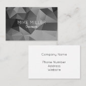 Carte De Visite Angles géométriques polis Gris Cool moderne (Devant / Derrière)