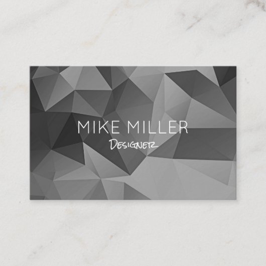 Carte De Visite Angles géométriques polis Gris Cool moderne (Devant)