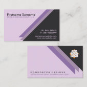 Carte De Visite Angles violets Décorateur intérieur élégant avec l (Devant / Derrière)