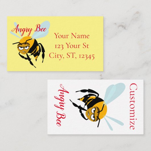 Carte De Visite Angry Bee Thunder_Cove (Devant / Derrière)