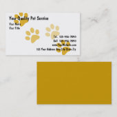 Carte de visite animal (Devant / Derrière)