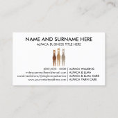 Carte De Visite Animal blanc d'Alpaca (Dos)