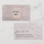 Carte de visite animal blanc élégant de fourrure (Devant / Derrière)