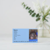 Carte de visite animal de babysitter (Debout devant)