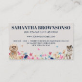 Carte De Visite Animal de compagnie de chat gris bleu marine (Dos)