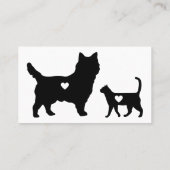 Carte De Visite Animal de compagnie de coeur de chien de chat (Dos)