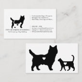 Carte De Visite Animal de compagnie de coeur de chien de chat (Devant / Derrière)