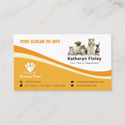 Carte De Visite Animal de compagnie | Simple (Devant)