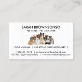 Carte De Visite Animal de famille Six Chiens Cinq Chats (Dos)