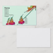 Carte De Visite Animal de faune d'oiseau de colibri floral (Devant / Derrière)