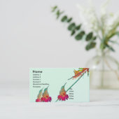 Carte De Visite Animal de faune d'oiseau de colibri floral (Debout devant)