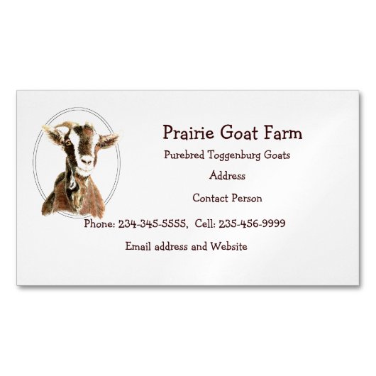 Carte de visite animal de ferme de chèvre personna (devant)