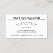 Carte De Visite Animal de ferme Vache vétérinaire Merci (Dos)