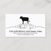 Carte De Visite Animal de ferme Vache vétérinaire Merci (Devant)