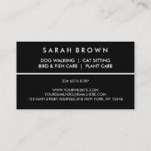 Carte De Visite Animal de ferme Vétérinaire Noir (Dos)