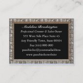 Carte De Visite Animal familier toilettant le professionnel de (Dos)